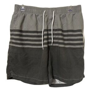 Nonwe Board Shorts NWT Size 34 Stretch Brief Drawstring Gray‎ Swim Stripe